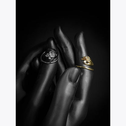 Adjustable Finger Rings For Women's Gold Color Ring Zircon Party Fashion Jewelry Wedding New Year